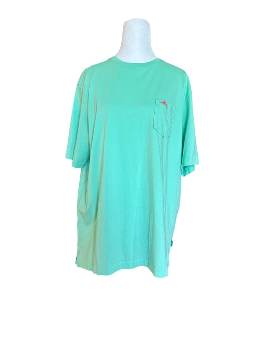 Tommy Bahama Men's Light Green Pink Marlin Logo Pocket T-Shirt Tee Size Small